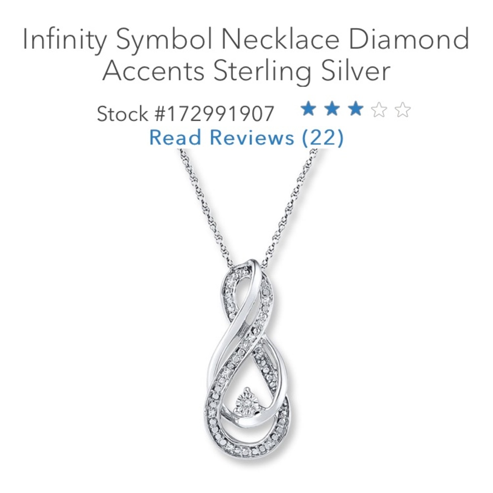 infinity sign sterling silver necklace